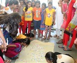 Students taking part in games and activities