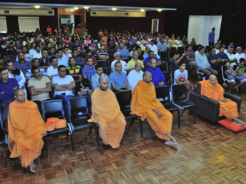 Sadhus and devotees during the kirtan aradhana assembly, Gold Coast