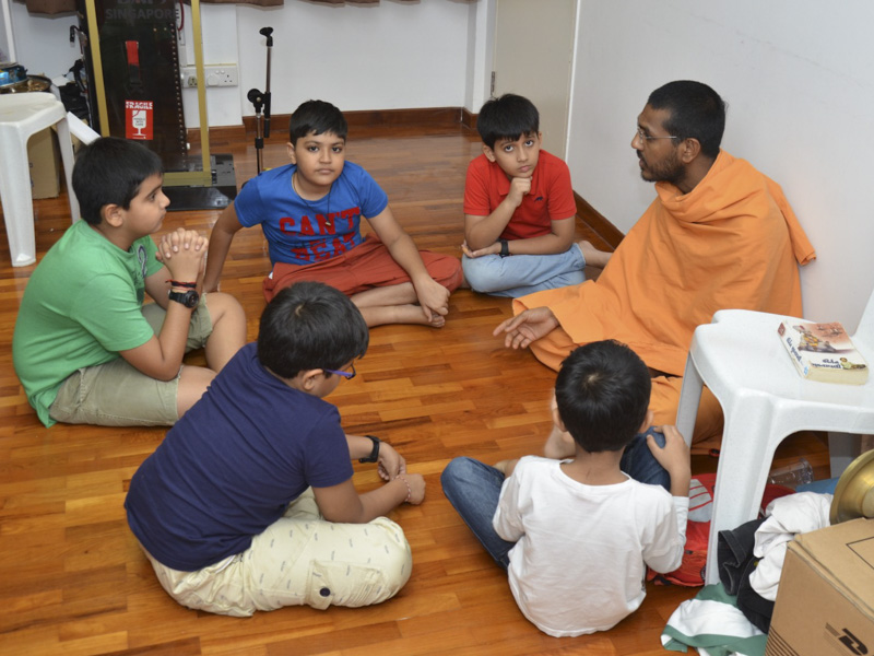 Children participates in the group activity
