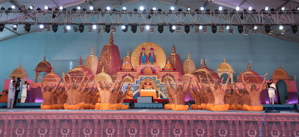 The new initiates perform diksha rituals