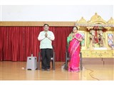 Prof. Gajendra Panda and Mrs. Jarana Panda at BAPS Swaminarayan Vidyamandir, Randesan.