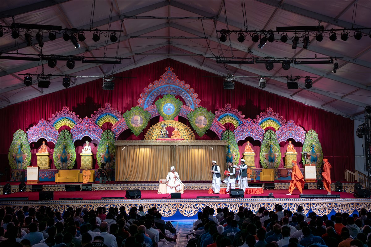 Youths perform a skit