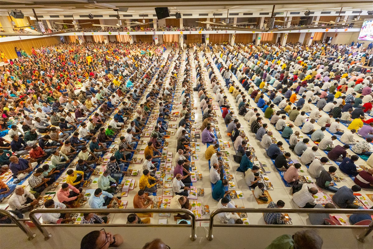 Devotees participate in mahapuja rituals