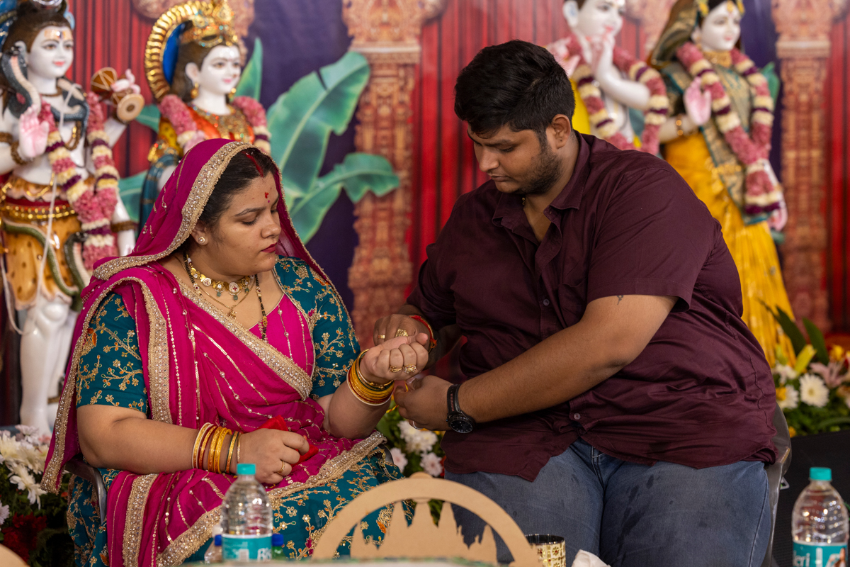 Devotees and well-wishers participate in the yagna rituals