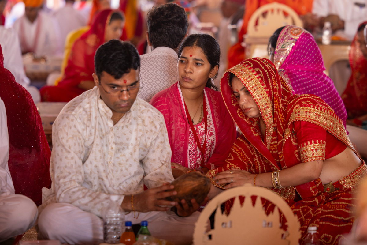 Devotees and well-wishers participate in the yagna rituals