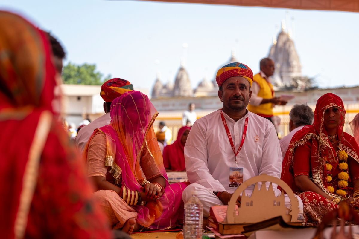 Devotees and well-wishers participate in the yagna rituals