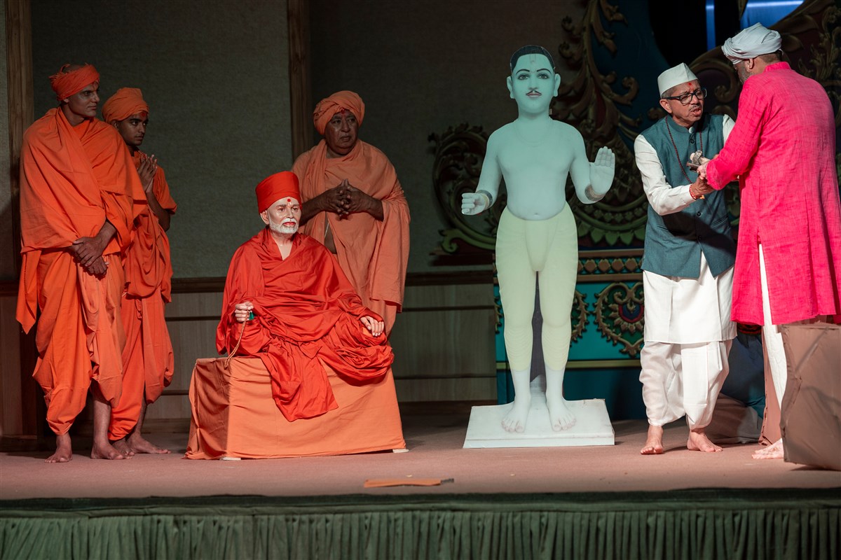 Youths and devotees perform a cultural program
