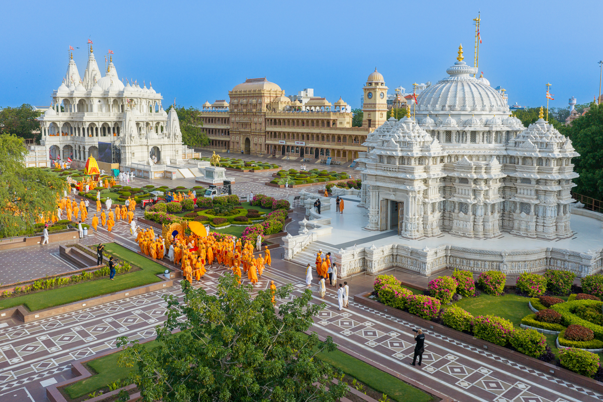 The Rathyatra in the mandir campus