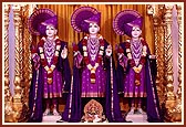 Parabrahma Bhagwan Shri Swaminarayan, Aksharbrahma Shri Gunatitanand Swami and Aksharmukta Shri Gopalanand Swami